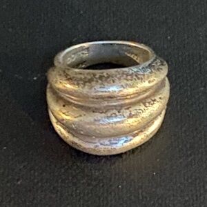 Vtg Mexican Sterling Silver Fluted Dome Ring Sz 6.